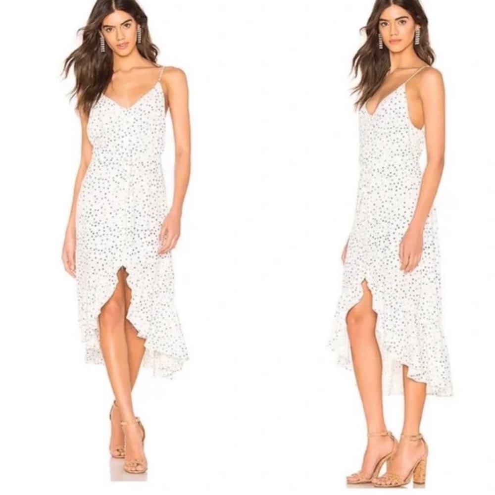 Rails Frida High Low Dress in ivory w/ navy speckled dot